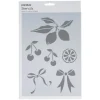 Panduro Design Schablon A4, stencil med frukter & rosetter | Schabloner