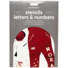 Panduro Hobby Schabloner stenciler av plast, A–Z, Å, Ä, Æ, Ö, Ø + 0–9, 10 cm höjd | Schabloner
