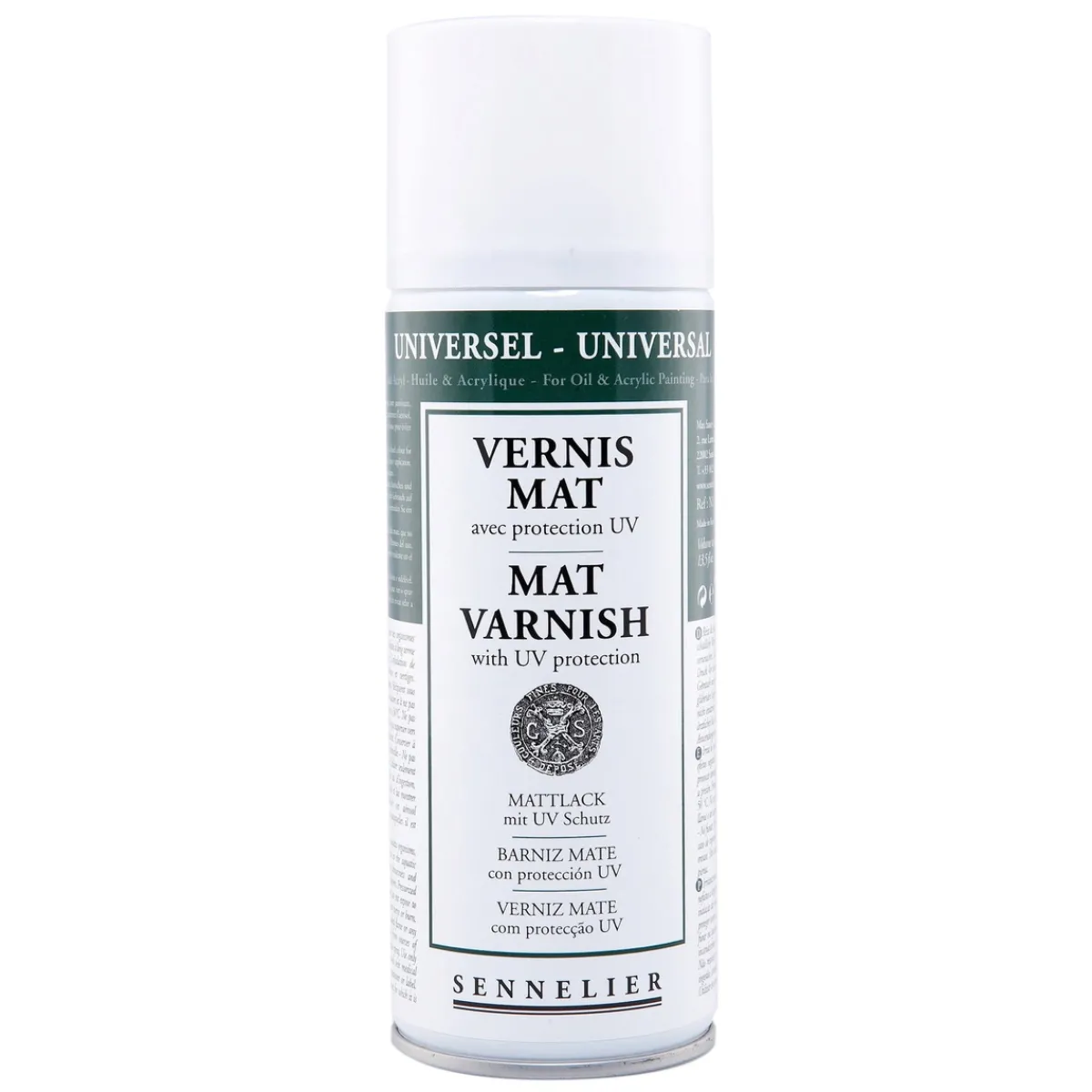 Sennelier Spray Universal Anti-UV Varnish Mat 375 ml, matt skyddande lack för oljefärg & akrylfärg