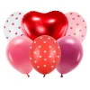 PartyDeco Sex ballonger till alla hjärtans dag & valentines! 5 latexballonger à Ø30 cm, 1 folieballong à Ø50 cm | Barn Ballonger
