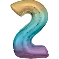 Amscan Sifferballong 86 cm hög rainbow, siffran 2 – pynta födelsedagskalaset! | Barn Ballonger
