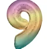 Amscan Sifferballong 86 cm hög rainbow, siffran 9 – pynta födelsedagskalaset! | Barn Ballonger