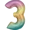 Amscan Sifferballong 86 cm hög rainbow, siffran 3 – pynta födelsedagskalaset! | Barn Ballonger
