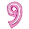 Amscan Sifferballong 66 cm hög, rosa metallic siffran 9 – pynta födelsedagskalaset! | Barn Ballonger