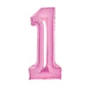 Amscan Sifferballong 66 cm hög, rosa metallic siffran 1 – pynta födelsedagskalaset! | Barn Ballonger