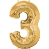 Amscan Sifferballong 3 Guld 66 cm | Barn Ballonger