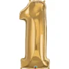 Barn Amscan Sifferballong 4 Guld 66 cm