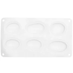 Panduro Hobby Silikonform för livsmedel 6 runda / ovala stenformar, 26,5×14,5×3,5 cm | Silikonform