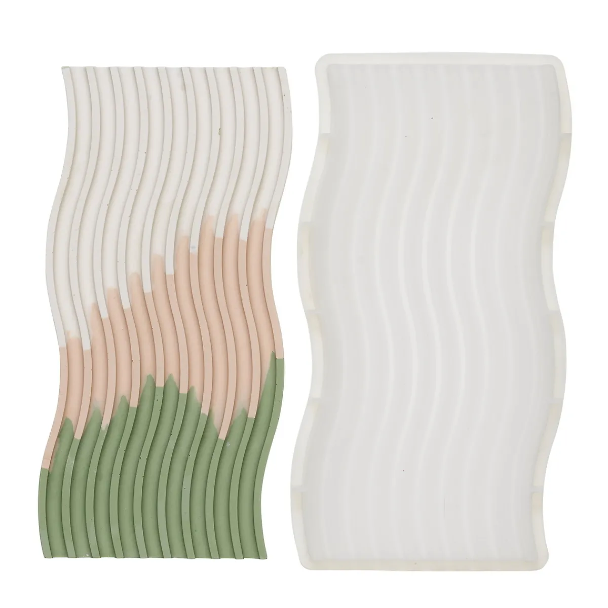 Panduro Hobby Silikonform gjutform för Jesmonite, betong, gips m.m. Vågig platta 11,5×25 cm | Silikonform