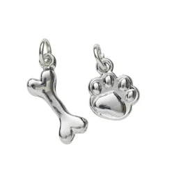 Panduro Jewellery 2 silverfärgade hängen charms djurtass 10×12 mm, ben 8×17,7 mm
