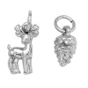 Panduro Jewellery Silverfärgade hängen charms, ekollon Ø6, längd 10 mm, hjort 10×15 mm | Metallhängen