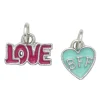Panduro Jewellery Silverfärgade hängen charms, Love 14×5 mm, BFF-hjärta 10×10 mm | Metallhängen