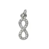 Panduro Jewellery Silverfärgat hänge charm evighetstecken / infinity strass 6×17 mm | Metallhängen