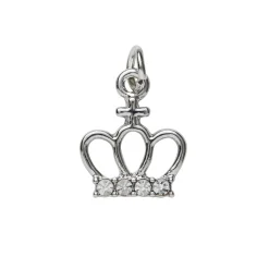 Panduro Jewellery Silverfärgat hänge charm prinsesskrona med strass 12,3×15 mm | Metallhängen