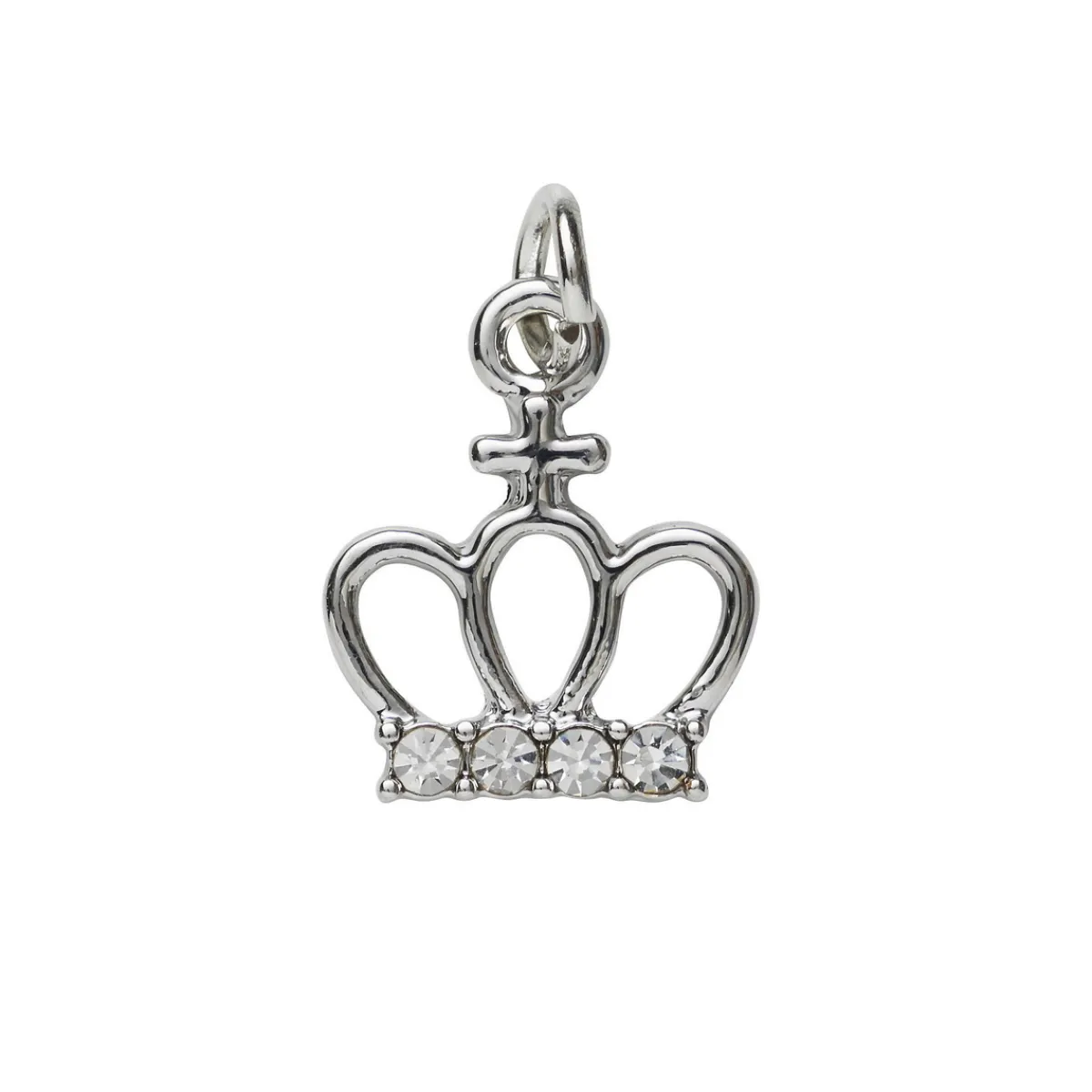 Panduro Jewellery Silverfärgat hänge charm prinsesskrona med strass 12,3×15 mm | Metallhängen