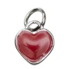 Panduro Jewellery Silverfärgat hänge charm rött hjärta Ø7,5 mm, 3,7 mm djupt | Metallhängen