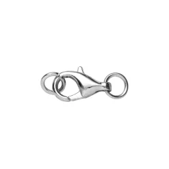 Panduro Jewellery Silverfärgat smyckeslås karbin med 2 ringöglor / motringar, 1 st. lås
