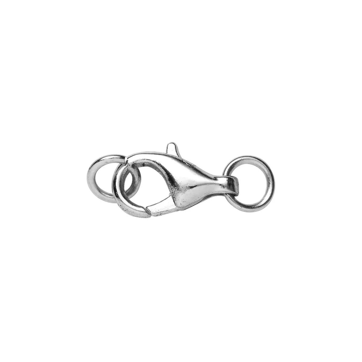 Panduro Jewellery Silverfärgat smyckeslås karbin med 2 ringöglor / motringar, 1 st. lås
