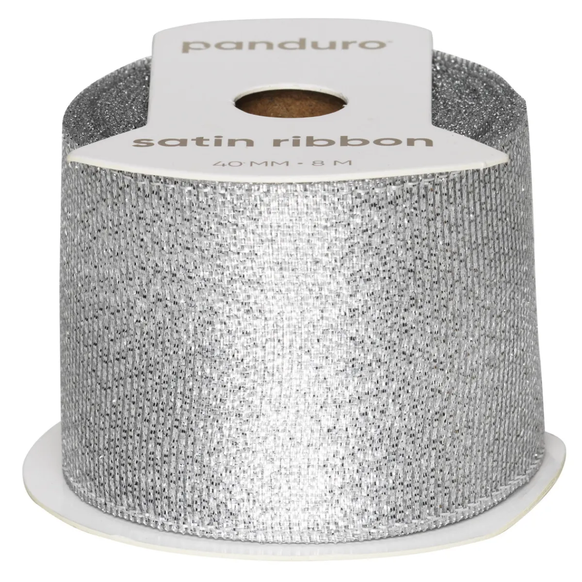 Panduro Hobby Silvrigt glitterband – 8 m långt 40 mm brett