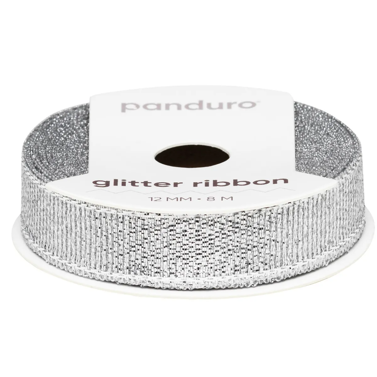 Panduro Hobby Silvrigt glitterband – 12 mm brett och 8 meter långt