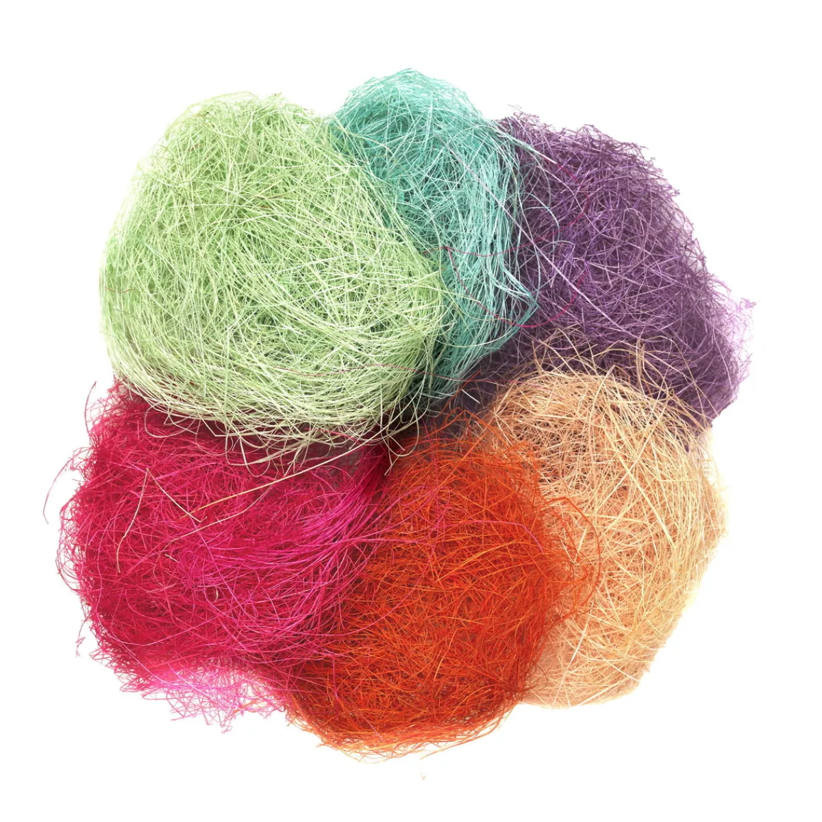 Panduro Hobby Sisal i 6 olika färger, 6×2 gram | Naturmaterial