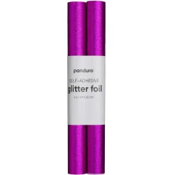 Panduro Hobby Självhäftande glitterpapper cerise, 2 rullar à 25×100 cm | Glitterpapper