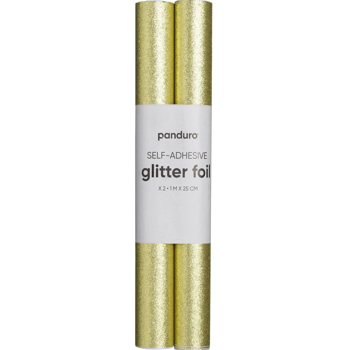 Panduro Hobby Självhäftande glitterpapper guld, 2 rullar à 25×100 cm | Glitterpapper