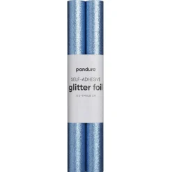 Panduro Hobby Självhäftande glitterpapper klarblå, 2 rullar à 25×100 cm | Glitterpapper