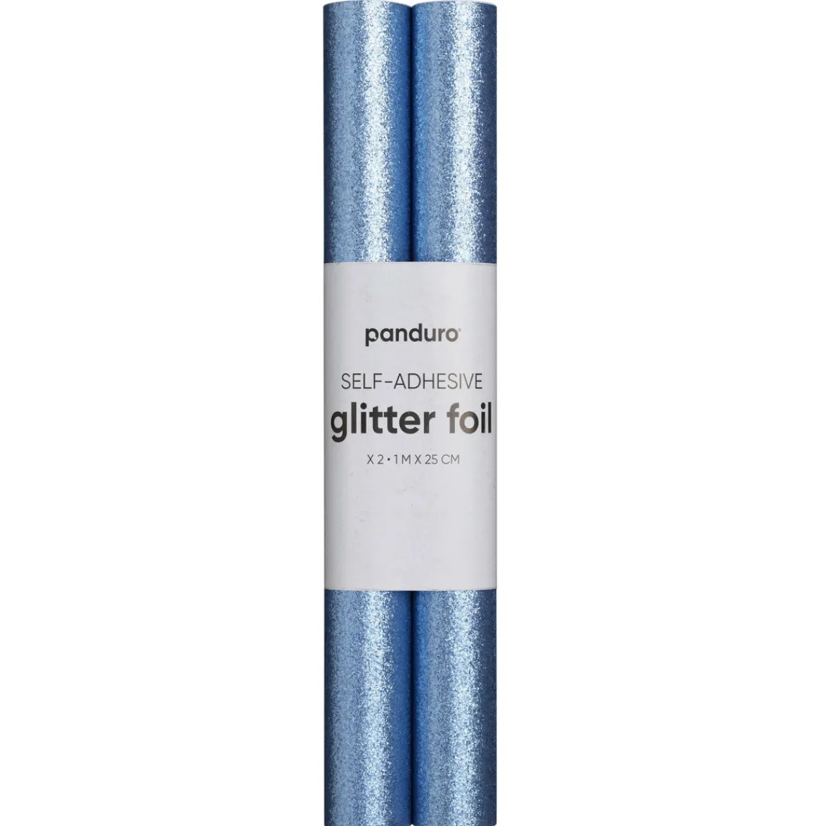 Panduro Hobby Självhäftande glitterpapper klarblå, 2 rullar à 25×100 cm | Glitterpapper