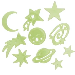 Barn Panduro Hobby Självlysande glow in the dark figurer, 25 st. Rymd-tema + 24 limkuddar