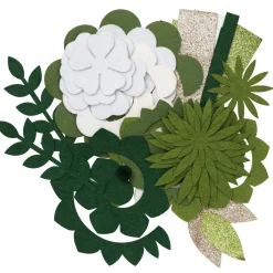 Panduro Hobby Skapa vackra och livliga filtblommor av färdigskurna filtbitar – vitt tema