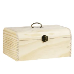 Panduro Hobby Skattkista, förvaringslåda av trä med välvt lock, 24,2×16×11,4 cm