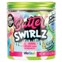 Compound Kings Slime Butter Swirls Jar Apple Green, grönt och vitt slajm. 100 gram | Barn Slime
