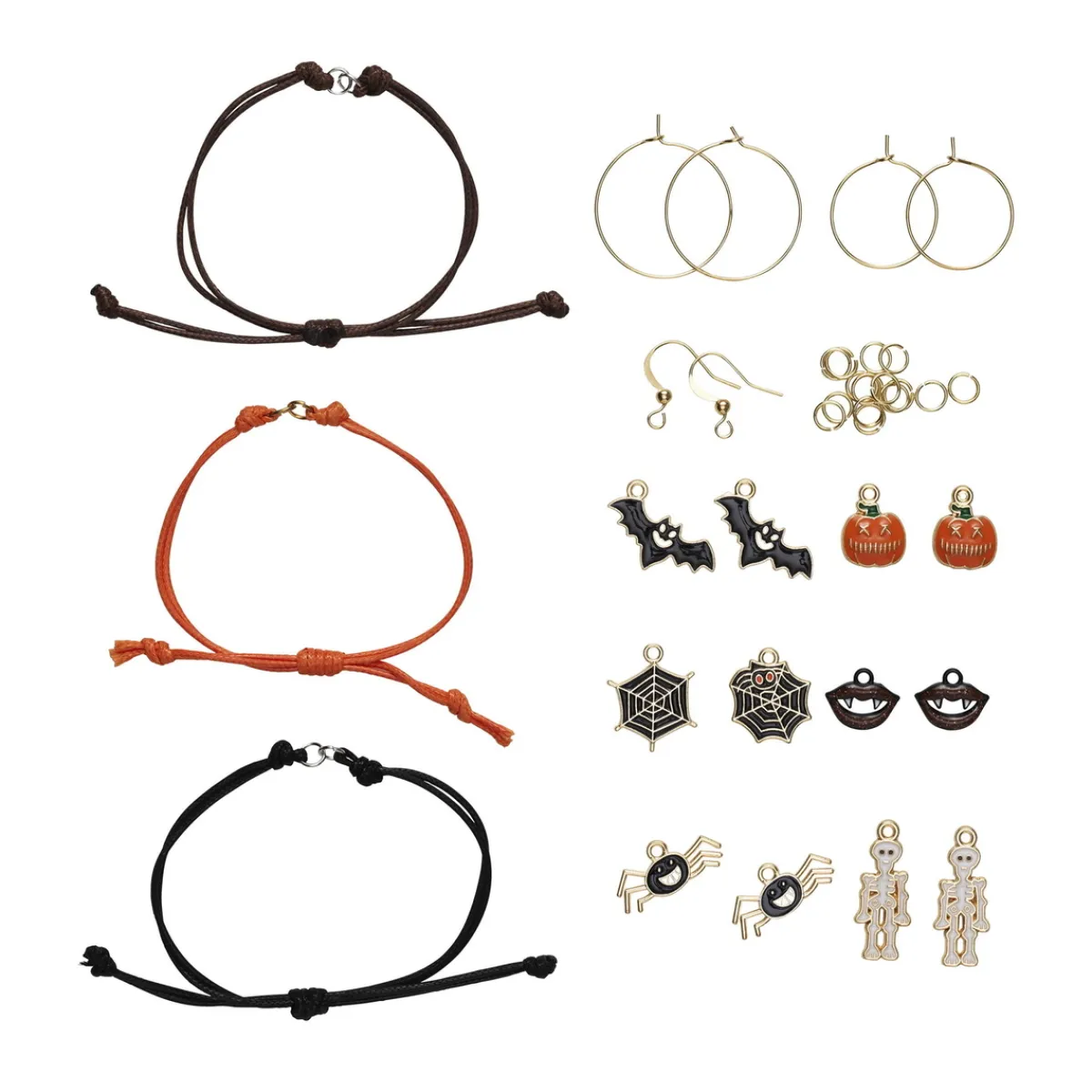 Panduro Jewellery Smyckekit till spooky halloween! – 3 par örhängen, 3 armband & 12 riktigt hemska charms | Örhängen