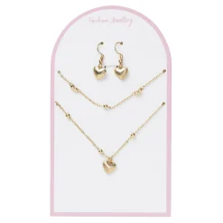 Panduro Jewellery Smyckeset med guldigt hjärt-tema, örhängen, armband & halsband | Övriga Tillbehör