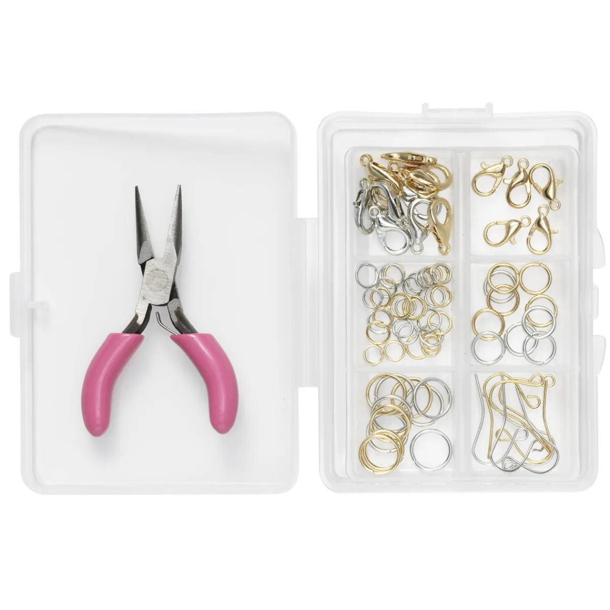 Panduro Jewellery Smyckes-kit Mini med smyckesdelar för örhängen + liten plattång | Grundsatser & Startkit