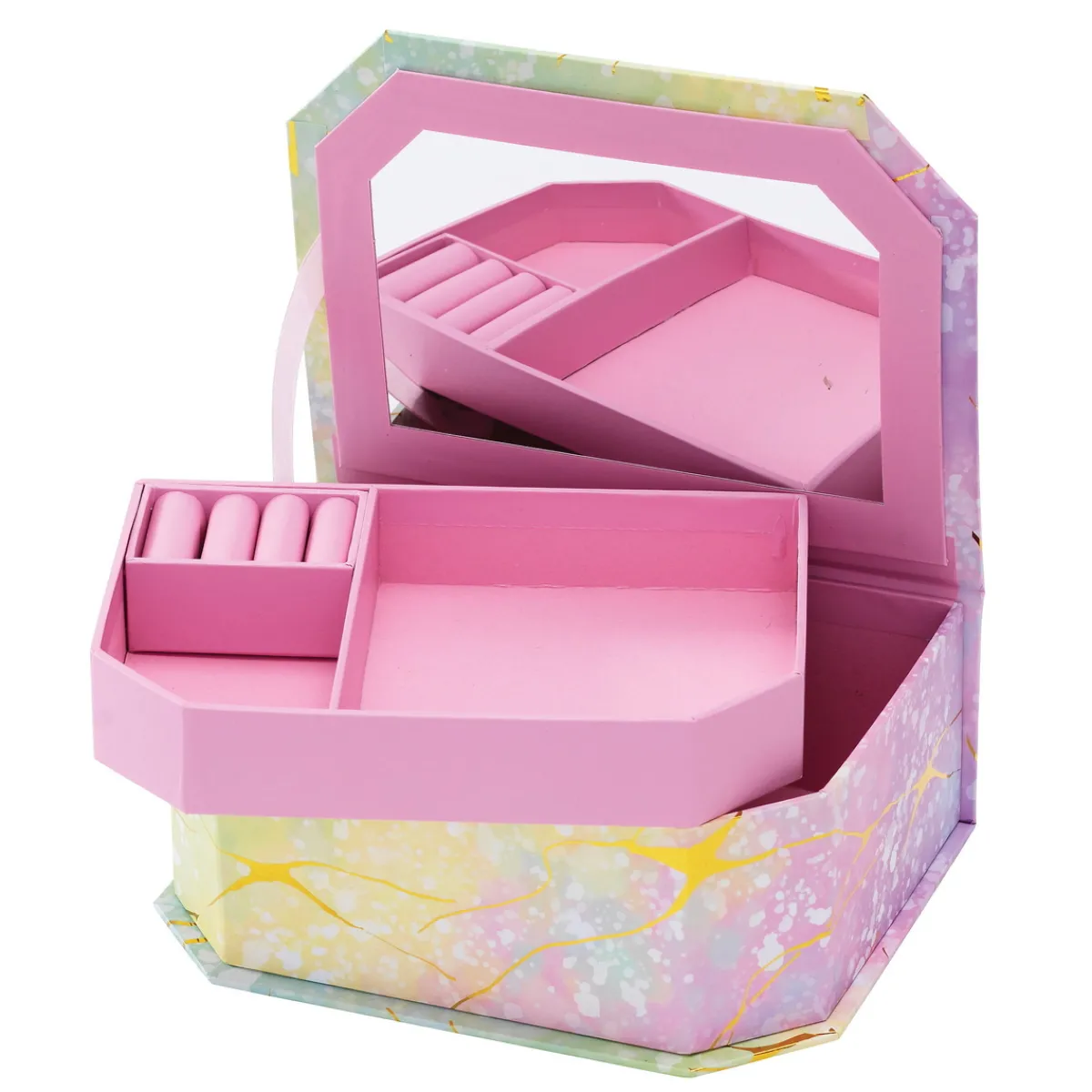 Barn Panduro Hobby Smyckeskrin för barn, spegel på lockets insida, 19×14×7 cm