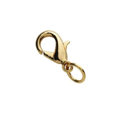 Panduro Jewellery Smyckeslås karbin med ringögla – 12 mm, guldfärgade, 10 st. lås med ringöglor