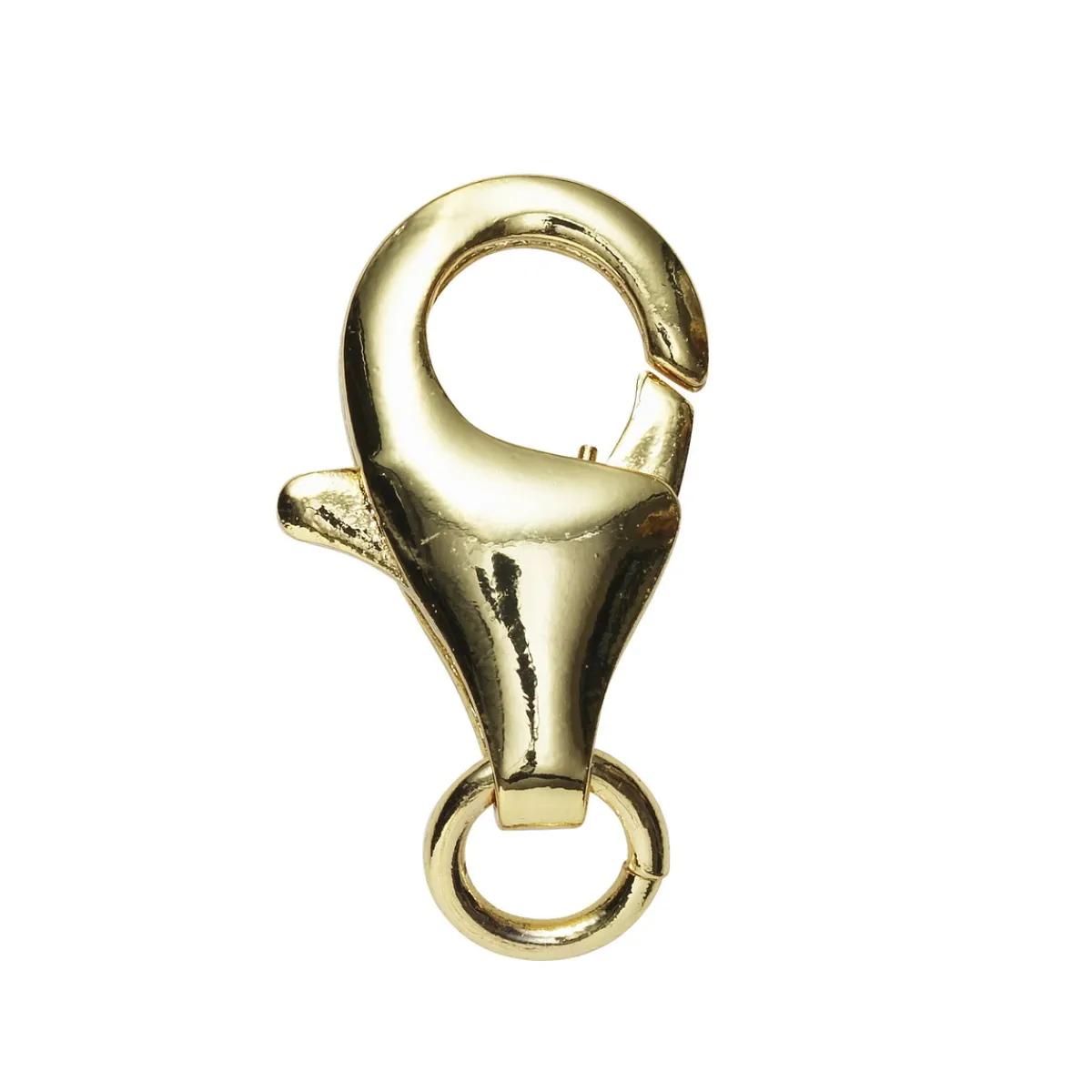 Panduro Jewellery Smyckeslås karbin med ringögla, längd 11 mm – mässing pläterad med 9 karat guld, 1 st.