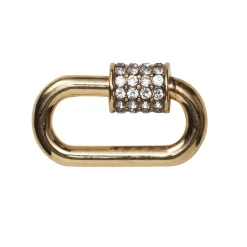 Panduro Jewellery Smyckeslås med skruvlås gnistrande strassstenar guldfärgad 17x9 mm