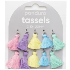 Panduro Jewellery Smycketofsar, tassels för smycken 20 mm färgmix 10 st