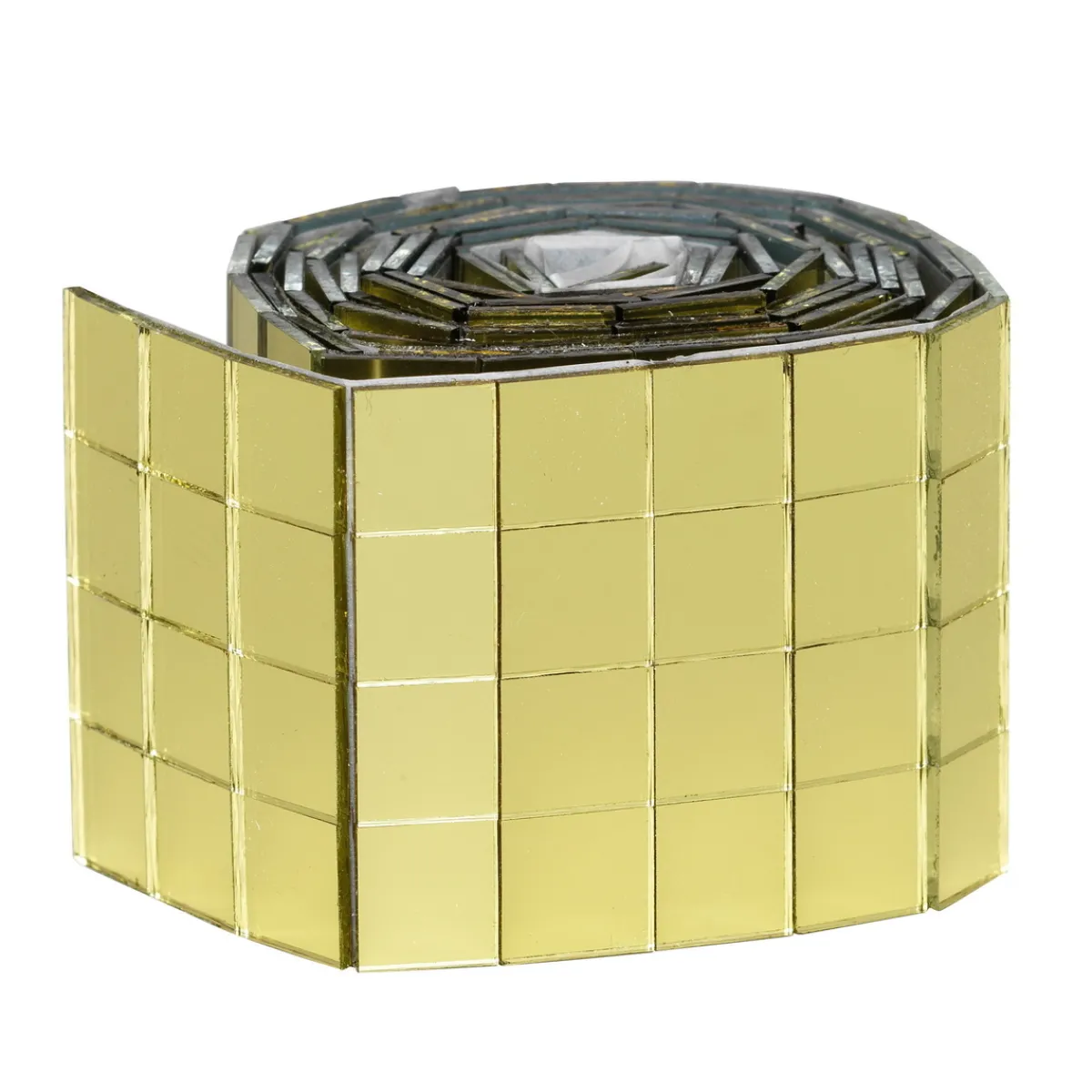 Panduro Hobby Spegelmosaik av guldigt glas på rulle, självhäftande, 400 st. 10×10 mm rutor | Dekorstenar