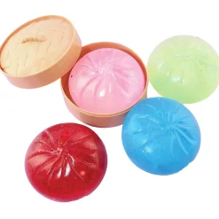 Barn Robetoy Squeezy Dumpling Glitter, glittriga squeezys Ø10 cm, pris per styck, askar med slumpvis färg på squeezyn