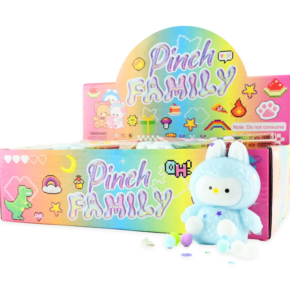 Robetoy Squeezy Monster, H. 9 cm – klämvänligt monster, pris per styck, säljs assorterat online | Barn Småsaker