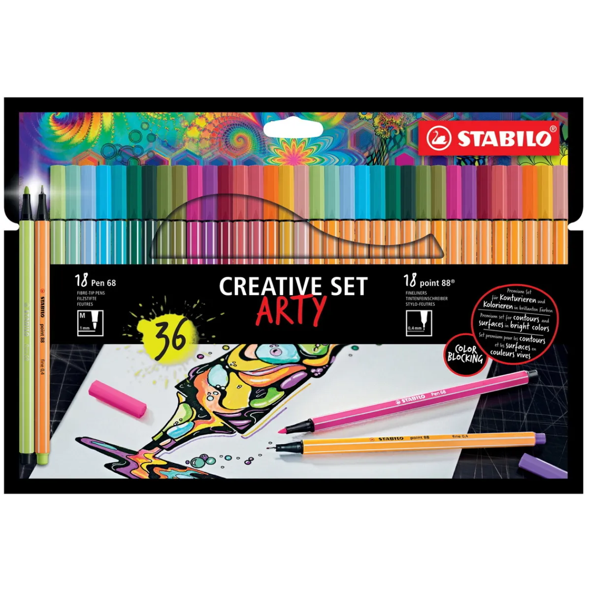 Stabilo Creative Set Arty 36 – 18×2 Pen 68 & Point 88 fineliners | Tuschpennor & Markers