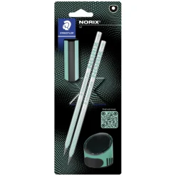 Staedtler Norix, pennset med 2 HB blyertspennor, pennvässare & suddgummi | Blyerts- & Grafitpennor