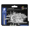 Staedtler Pigment Arts Pen Multi Ink, 2 svarta pennor med bullet nib / rundspets | Tuschpennor & Markers