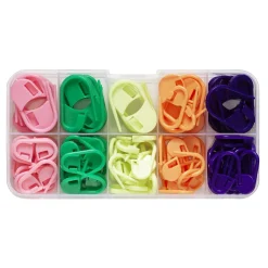 Panduro Yarn 110 st. färgglada stickmarkörer av plast – 75 á Ø20 mm, 35 á Ø30 mm | Garntillbehör