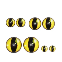 Panduro Hobby 8 st. gula ögon av glas. 4 par, Ø10, 15, 20, 25 mm. | Ögon & Näsor