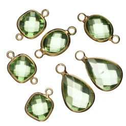 Panduro Jewellery 7 st. hängen med facetterat glas – grön